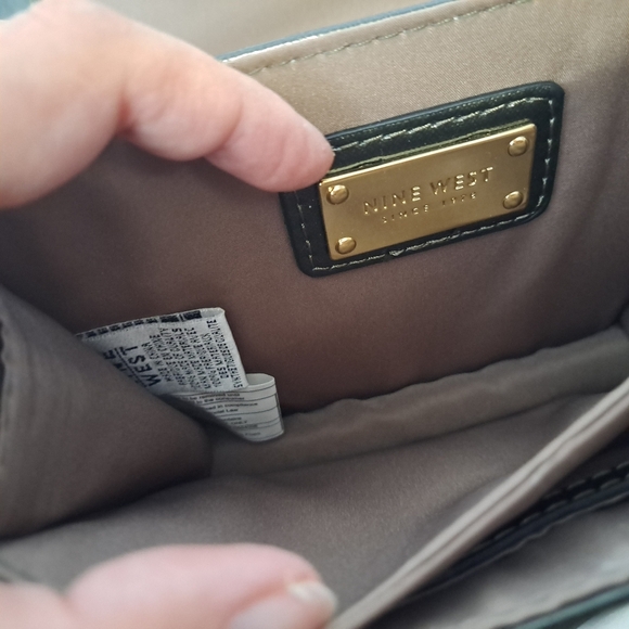 Nine West | Dark green mini purse with long strap & gold details - Picture 11 of 16